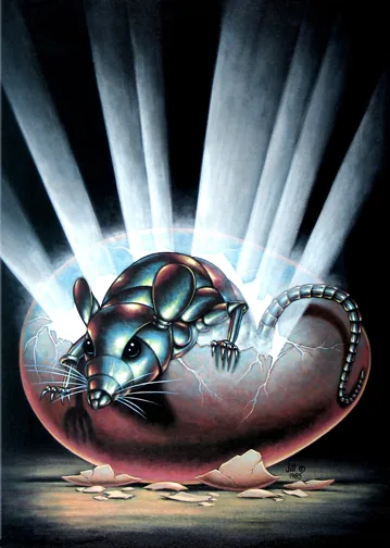 A Stainless Steel Rat is Born, painting by Jill Bauman