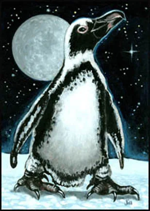 African Penguin 1, painting by Jill Bauman