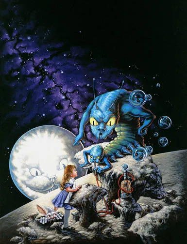 Alice in Alienland, painting by Jill Bauman