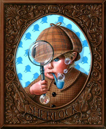 Baby Sherlock, painting by Jill Bauman