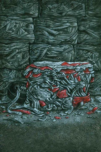 Christine Compacted, painting by Jill Bauman (Stephen King)