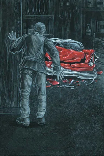 Christine Wrecked, painting by Jill Bauman (Stephen King)