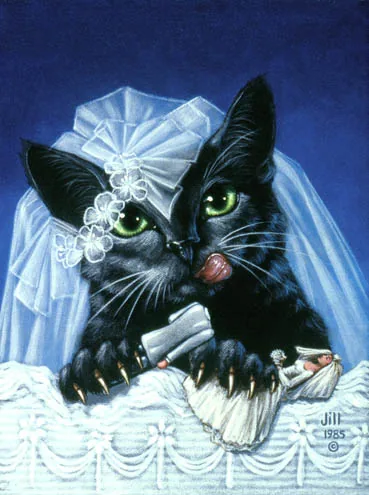KittyBride, painting by Jill Bauman