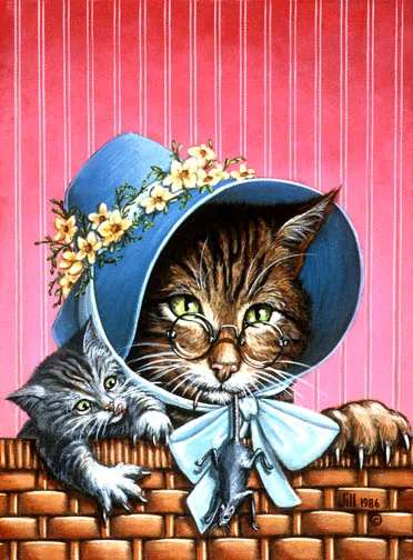 KittyMom, painting by Jill Bauman