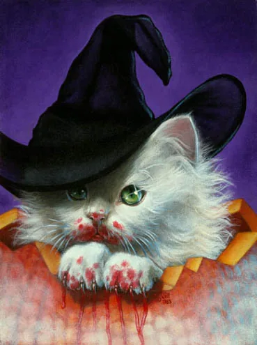 KittyWitch, painting by Jill Bauman
