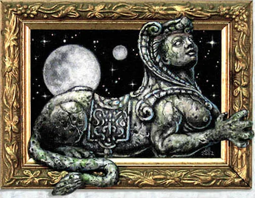 MoonSphinx, painting by Jill Bauman