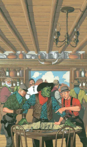 Myth-Ion Improbable, painting by Walter Velez (Robert Asprin)