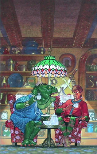 Myth-Nomers and Im-Pervections, painting by Walter Velez (Robert Asprin)