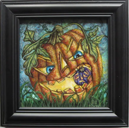 Purple Pumpkin Eater, painting by Jill Bauman