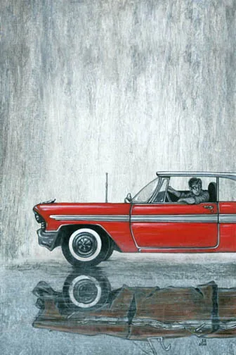 Reflecting Christine, painting by Jill Bauman (Stephen King)