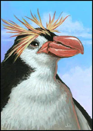 Royal Penguin, painting by Jill Bauman