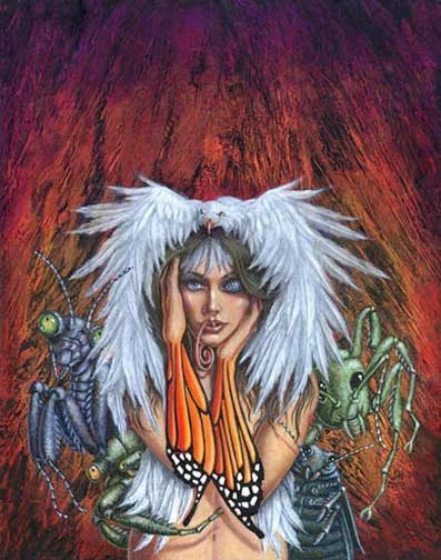 Seagull Girl’s Butterfly Tongue, painting by Jill Bauman