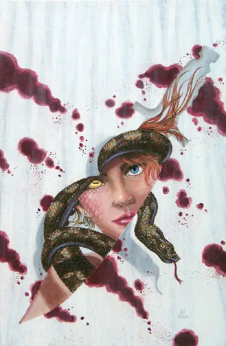 Serpent Girl, painting by Jill Bauman (Ray Garton)