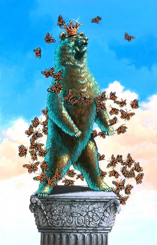 The Bear Who Would Be King, painting by Jill Bauman