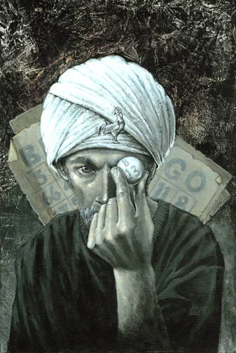 The Bingo Master, painting by Jill Bauman (Joyce Carol Oates)