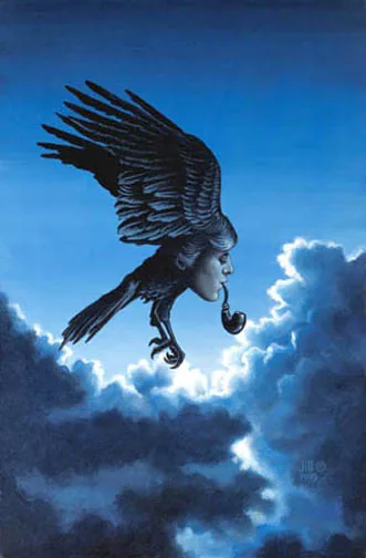 The Deathbird, painting by Jill Bauman (Harlan Ellison)