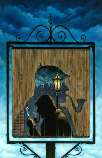 The Game’s Afoot, painting by Jill Bauman (Marvin Kaye)