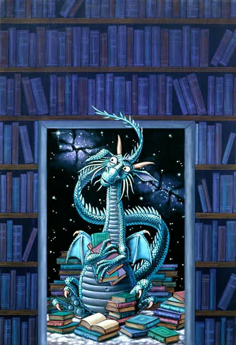 The Librarian, painting by Jill Bauman