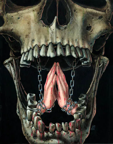 The Wailing and Gnashing of Teeth, painting by Jill Bauman (Ray Garton)