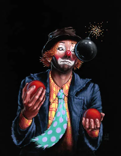 To Kill a Clown, painting by Jill Bauman (David Charnee)