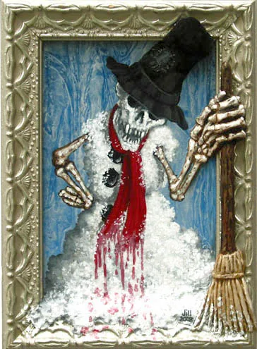 Vampire Snowman, painting by Jill Bauman